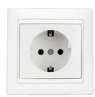 Розетка Elcor Emily 9215 (211576) с заземлением (белый)