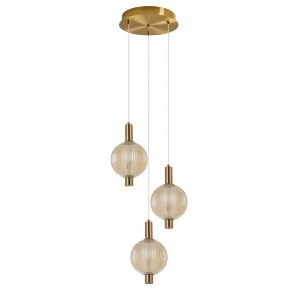 Подвесной светильник, люстра Italux PND-83631-3-AB-AMB Lenti LED 3x18W 3000K 1340Lm IP20 янтарный Подвесной светильник, люстра Italux PND-83631-3-AB-AMB Lenti LED 3x18W 3000K 1340Lm IP20 янтарный