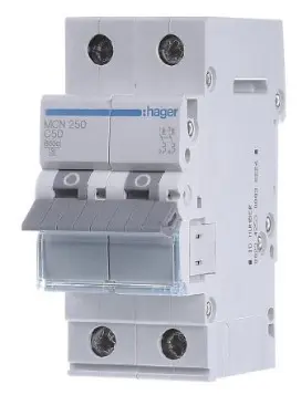 Автоматический выключатель Hager MCN250 6кА C 50A 2P