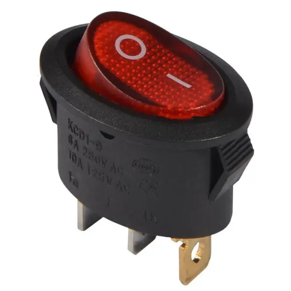 Перемикач TNSy KCD1-9-101N R/B овальний з підсвічуванням червоний (TNSy5500756)