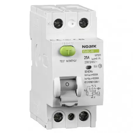 ПЗВ NOARK Ex9L-N 2P 63A 6кА 30мА AC (108316) ПЗВ NOARK Ex9L-N 2P 63A 6кА 30мА AC (108316)
