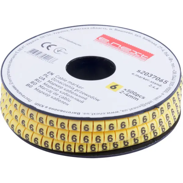 Кабельный маркер E.Next e.marker.stand.2.4.6 2-4 кв.мм 6 500шт (s2037065)
