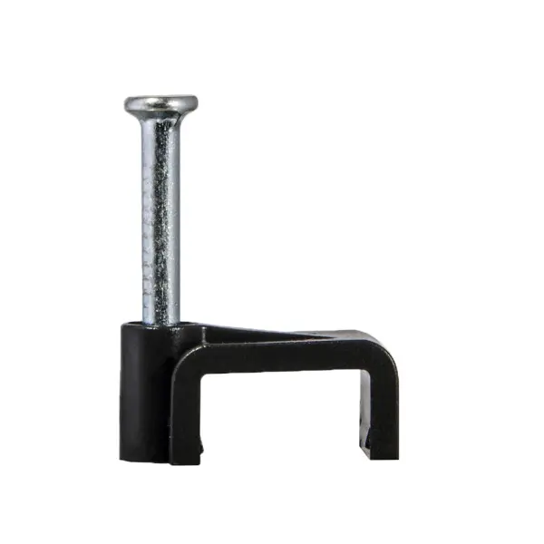 Кабельная скоба Аско-Укрем 4мм плоска черная 100шт (A0150030027)