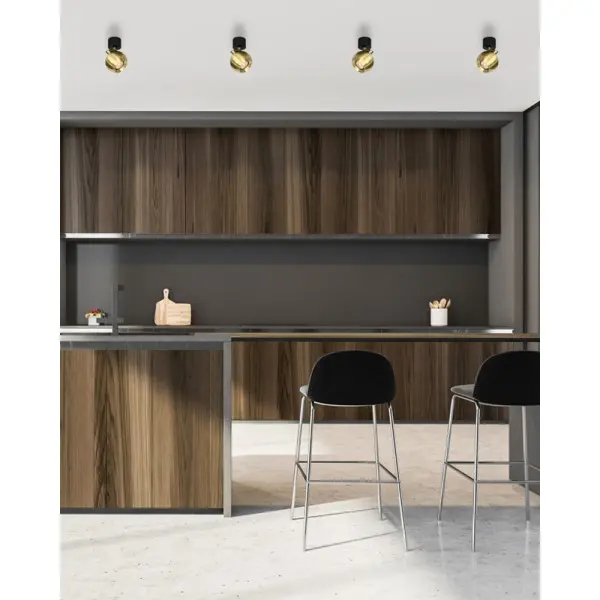 Спот Italux SPL-45379-1R-BK-GD Lafin GU10 1x10W IP20 Gold - фото №1