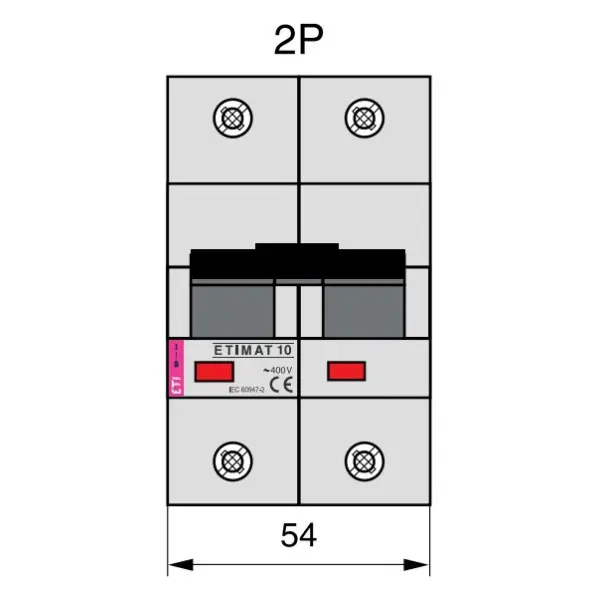 Автоматический выключатель ETI 002133733 ETIMAT 10 2р C 125А (15 kA) - фото №1