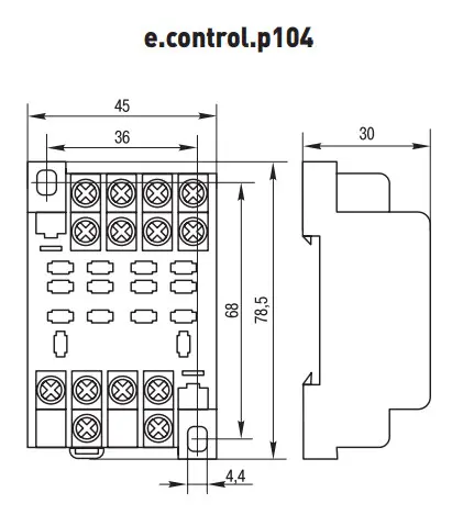 Роз'єм модульний E.Next e.control.p104s 10А на 4 групи контактів - фото №2 Роз'єм модульний E.Next e.control.p104s 10А на 4 групи контактів - фото №2