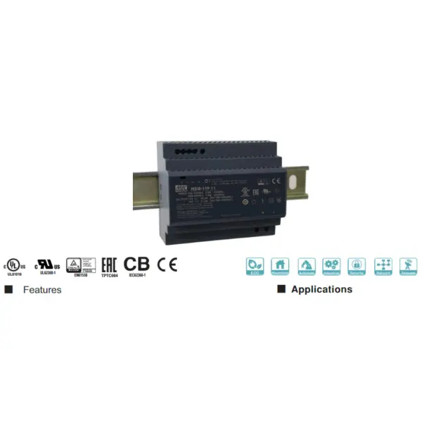Блок живлення Mean Well на DIN-рейку 135.6W DC12V (HDR-150-12) Блок живлення Mean Well на DIN-рейку 135.6W DC12V (HDR-150-12)