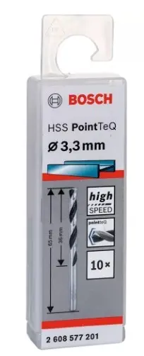 Свердла Bosch 2608577201 PointTeQ HSS 3,3мм (10шт) - фото №1