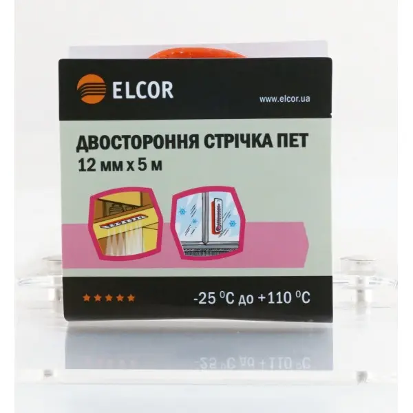 Двостороння стрічка Elcor 40206768 TRPET1205 12мм (5м) - фото №4 Двостороння стрічка Elcor 40206768 TRPET1205 12мм (5м) - фото №4