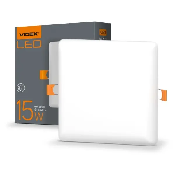 Безрамочный светильник Videx VL-DLFS-154 15Вт 4100K квадратный - фото №1