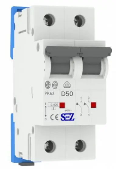 Двухполюсный автомат SEZ 62 D 50А 2P (PR62D50А)