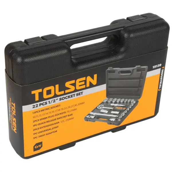 Набір торцевих головок Tolsen (15139) 1/2" (22шт) "Профі" - фото №3