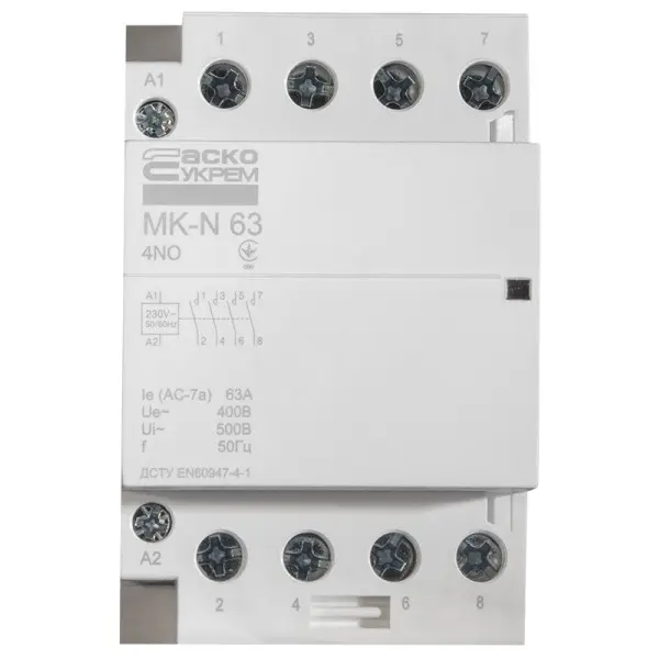 Модульный контактор Аско-Укрем MK-N 4P 63A 4NO (A0040030034) - фото №1