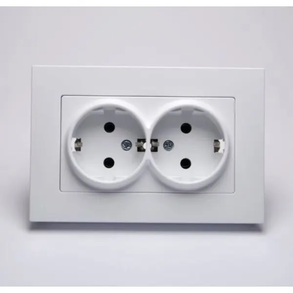 Розетка с з/к двойная Gunsan Eqona - фото №1