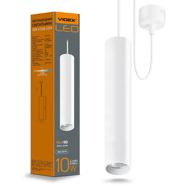 Металлический подвесной светильник Videx 10Вт 4100K (VL-SP-10034W) белый - фото №1
