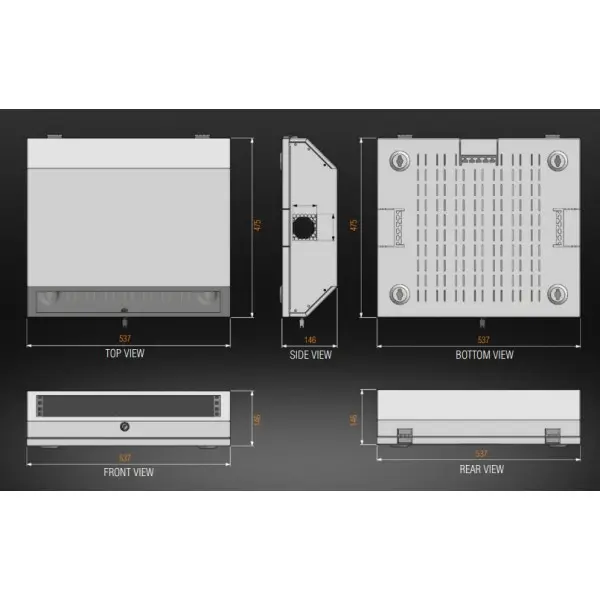 Телекоммуникационный шкаф Mirsan SLIM 19'' 3+5U 537x475 (серый) - фото №3