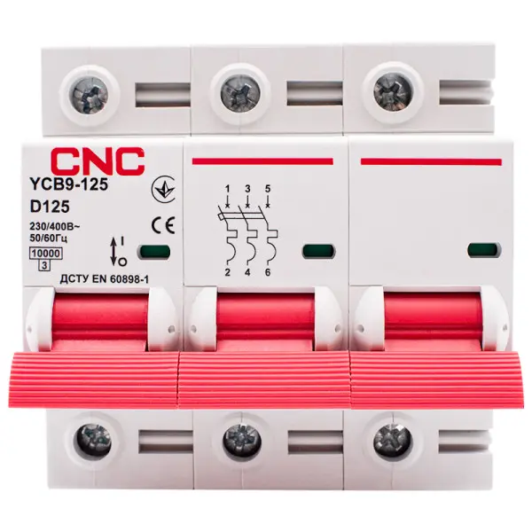 Автоматический выключатель CNC YCB9-125 3Р 125А 10kA D