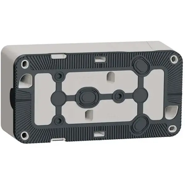Накладна 2-місна розетка Schneider Electric MUR39035 із з/к та шторками IP55 (біла) - фото №2