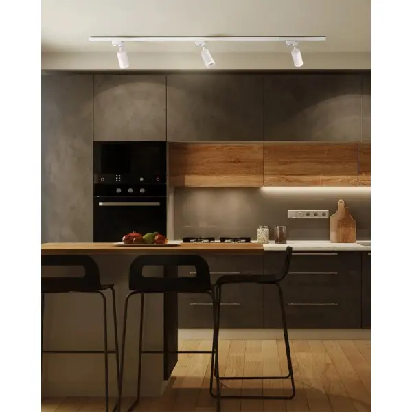 Комплект трекових світильників Goldlux 321589 Paris 1м GU10 3x10W IP20 1-фазний білий - фото №1