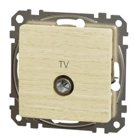 Кінцева TV-розетка 4 дБ Schneider Electric Sedna Design & Elements береза SDD180471 - фото №4