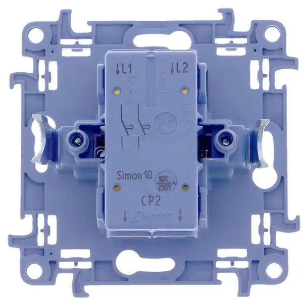 Подвійний натискний вимикач Kontakt Simon Simon 10 CP2.01/11 (білий) - фото №3