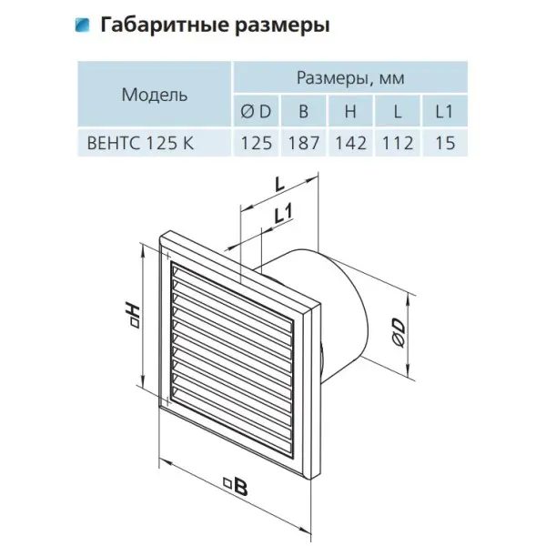 Осевой вентилятор Vents 125 K Л - фото №2