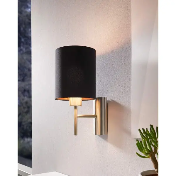 Бра, настенный светильник Eglo 95052 Pasteri E27 1x60W IP20 черный - фото №1