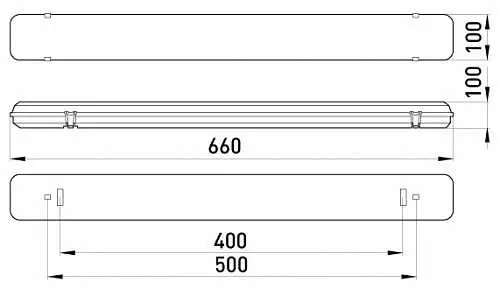 Люминесцентный светильник E.Next e.lum.cpw.1.20.new с призматическим плафоном 1х20Вт IP65 (l001033) - фото №1