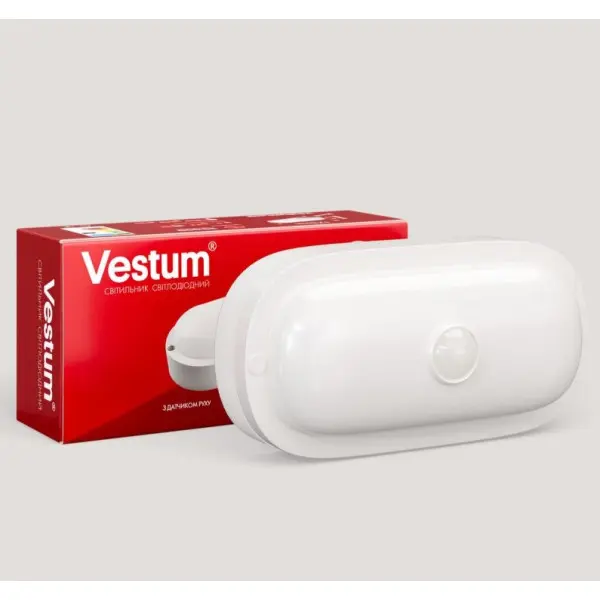 Овальний світильник Vestum 1-VS-7206 15Вт 4500K з датчиком руху - фото №1