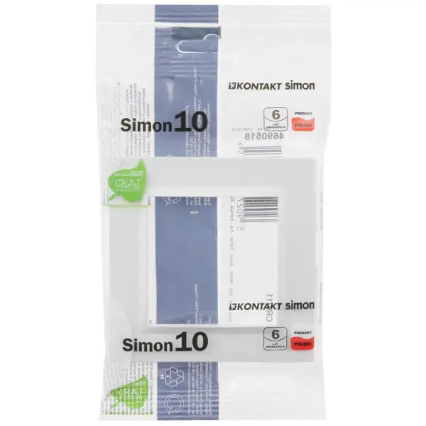 Рамка одинарна горизонтальна Simon 10 біла - фото №2