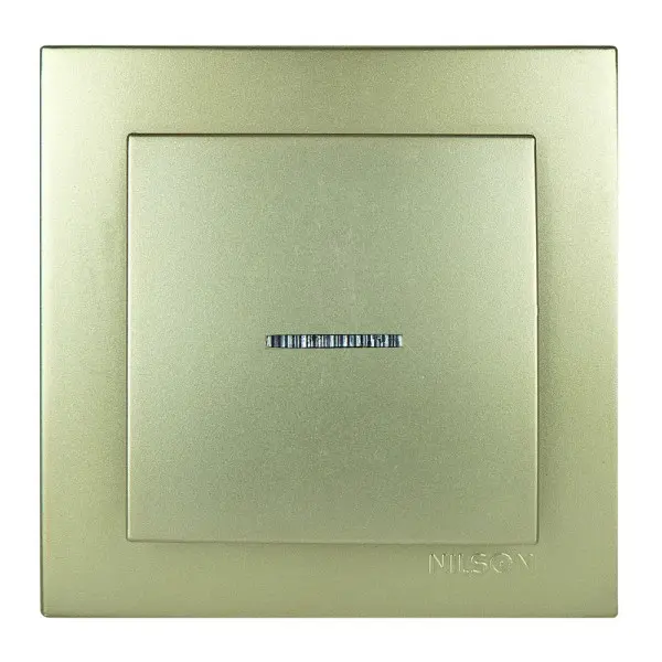 Выключатель Nilson Touran золото 1кл с подсветкой ( 24151002 )