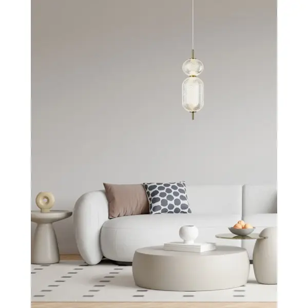 Подвесной светильник, люстра Italux PND-81438-1C-GD Corado LED 1x15W 3000K 1647Lm IP20 золотой - фото №1