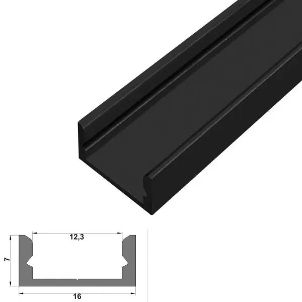 LED-профиль ЛП7е анодированный, 2 метра (ЛП7еЧ_1) LED-профиль ЛП7е анодированный, 2 метра (ЛП7еЧ_1)