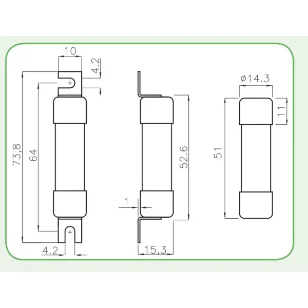 Запобіжник ETI 002637109 CH 14x51 gPV 25A 1000V (10kA) - фото №1