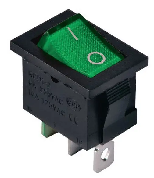 Перемикач TNSy KCD1-2-101N G/B з підсвічуванням зелений (TNSy5500688) Перемикач TNSy KCD1-2-101N G/B з підсвічуванням зелений (TNSy5500688)