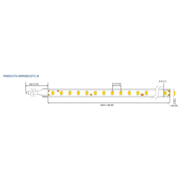 LED лента RISHANG 120-2835-24V-IP20 8,6W Red 5м (RN08C0TC-B-R) - фото №2