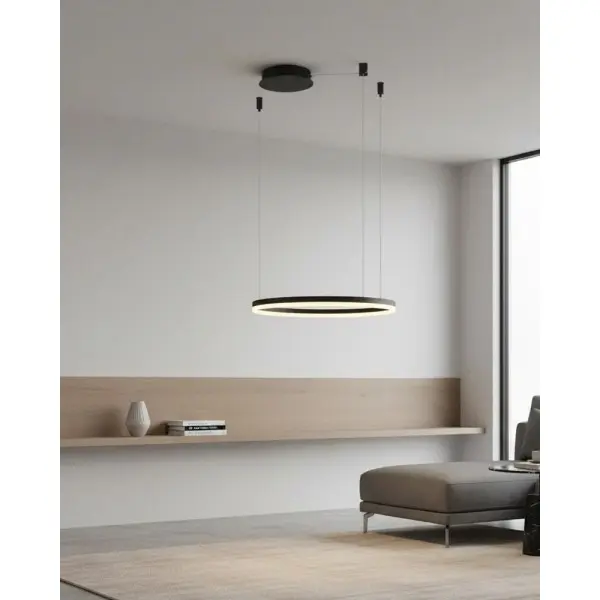 Підвісний світильник, люстра Azzardo AZ4960 Halo LED 1x53W 3000K 3103Lm IP20 чорний - фото №1