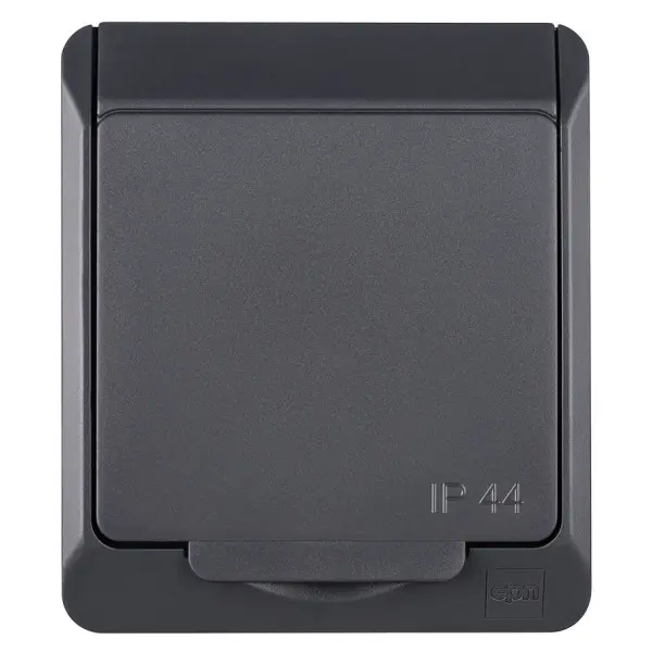 Розетка Elektro Plast 0324-7 Hermes 1 IP44 антрацит - фото №1