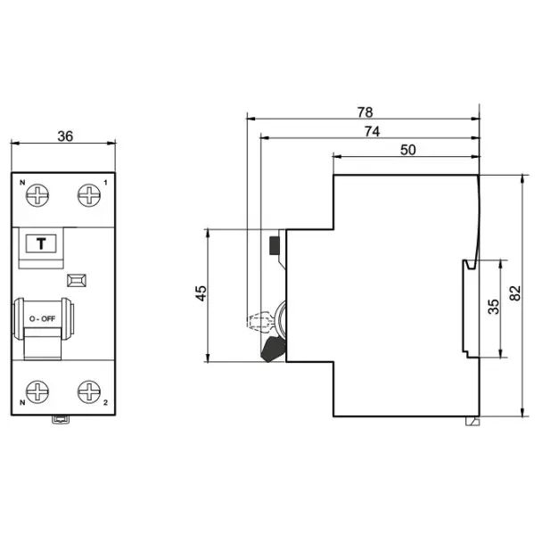 ПЗВ Promfactor FPR-AC 80А/0,1A 2P АС (FPR2080100AC) - фото №1