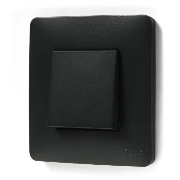 Одноклавішний вимикач Schneider Electric NU320154 (схема 1) 10А 2М (антрацит) - фото №1