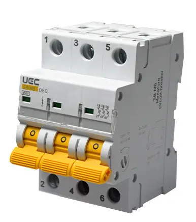Автоматический выключатель UEC SB-M8 3P 50A D 4,5кA (MCB45-3-050-D)