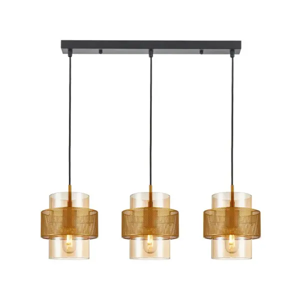 Подвесной светильник, люстра Italux PND-22132-3S-GD-AMB Vinoti E27 3x40W IP20 золотой Подвесной светильник, люстра Italux PND-22132-3S-GD-AMB Vinoti E27 3x40W IP20 золотой
