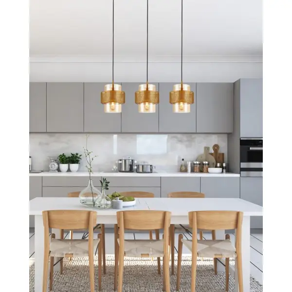 Подвесной светильник, люстра Italux PND-22132-3S-GD-AMB Vinoti E27 3x40W IP20 золотой - фото №1 Подвесной светильник, люстра Italux PND-22132-3S-GD-AMB Vinoti E27 3x40W IP20 золотой - фото №1