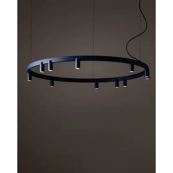 Люстра Nowodvorski 12286 Fourty Round GU10 R35+LED 11+6x10W+9W 3000K 710Lm IP20 синя - фото №1