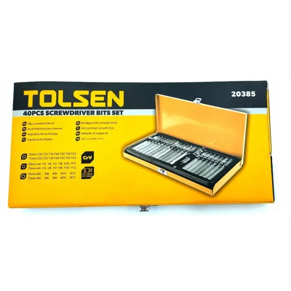 Комплект біт Tolsen (20385) 3/8" на 40 предметів - фото №1 Комплект біт Tolsen (20385) 3/8" на 40 предметів - фото №1