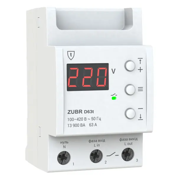 Реле напряжения ZUBR D63t
