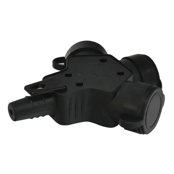 Розетка кабельная 3-местная ETI ERS-3C 2Р+РЕ Schuko каучук IP44 черная - фото №1