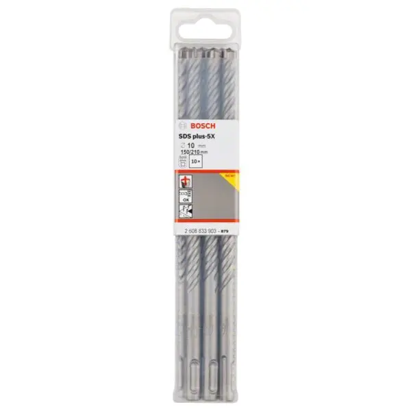 Буры по бетону Bosch 2608833903 SDS-Plus-5X 10x150x210мм (10шт) - фото №1