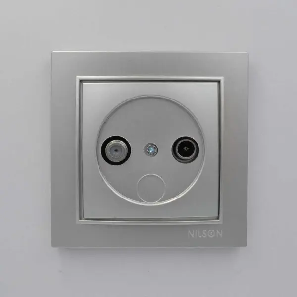 Розетка Nilson Thor серебро TV-SAT проходная ( 27131036 ) - фото №1