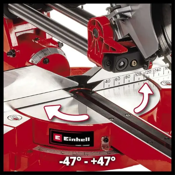 Торцовочная аккумуляторная пила с протяжкой Einhell 36 В LED без аккумулятора (4300880) - фото №2